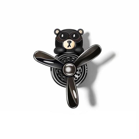 Other - Refreshing Pilot Bear Car Air Freshener with Rotating Propeller - Lemon Scent